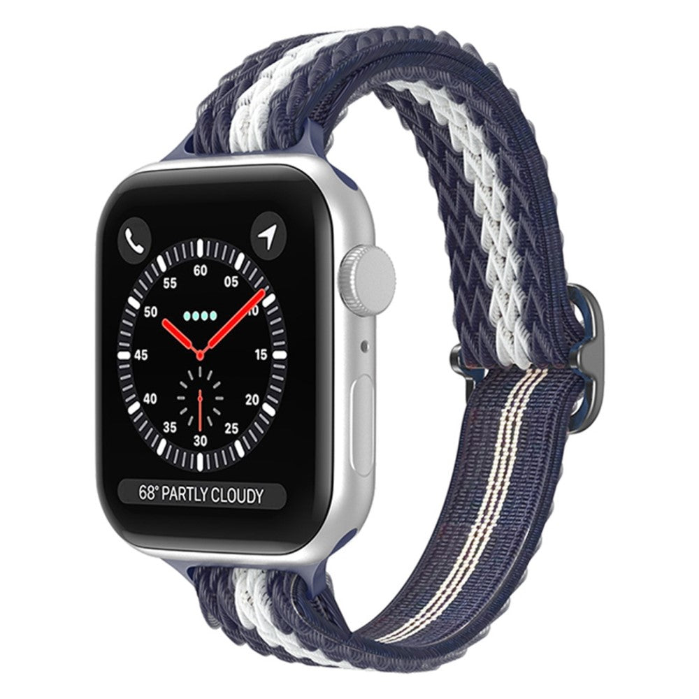 Rigtigt skøn Apple Watch Series 7 45mm Stof Urrem - Blå#serie_8