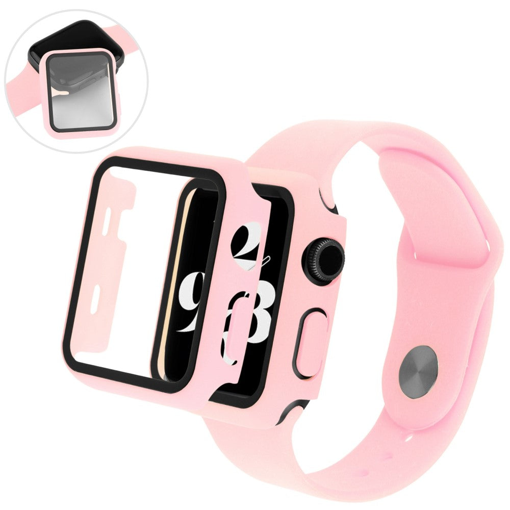 Vildt Fed Apple Watch Ultra Cover med Skærmbeskytter i Plastik og Hærdet Glas - Pink#serie_11