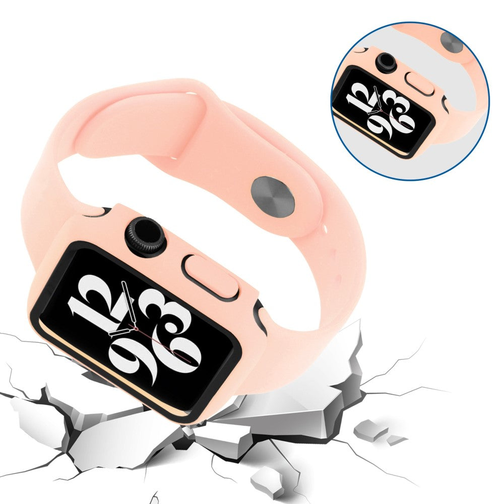 Flot Apple Watch Series 8 (41mm) / Apple Watch Series 7 41mm Cover med Skærmbeskytter i Plastik og Hærdet Glas - Pink#serie_8