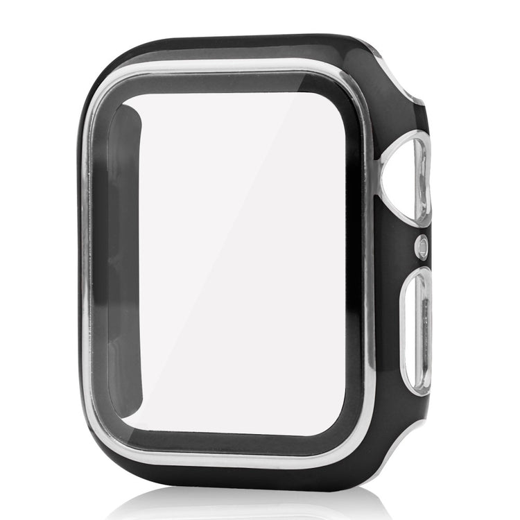 Mega Fint Apple Watch Series 8 (41mm) / Apple Watch Series 7 41mm Cover med Skærmbeskytter i Plastik og Hærdet Glas - Sort#serie_1