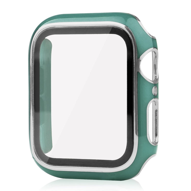 Mega Fint Apple Watch Series 8 (41mm) / Apple Watch Series 7 41mm Cover med Skærmbeskytter i Plastik og Hærdet Glas - Grøn#serie_11
