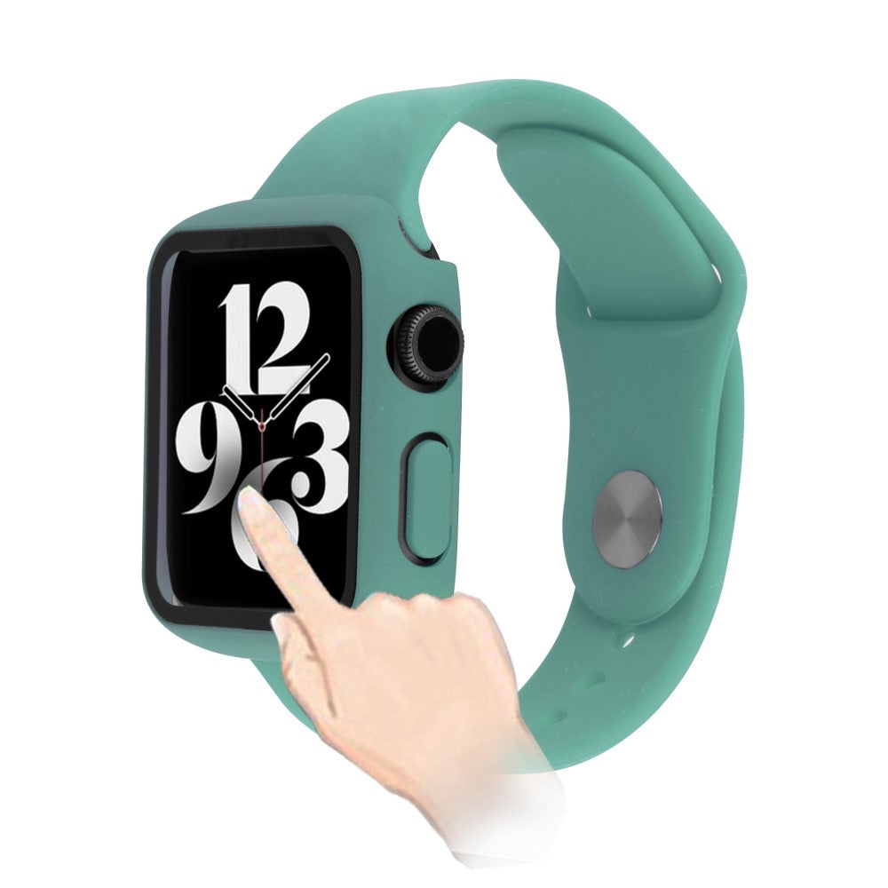 Apple Watch Series 8 (41mm) / Apple Watch Series 7 41mm Plastik Rem med Cover og Hærdet Glas - Grøn#serie_15