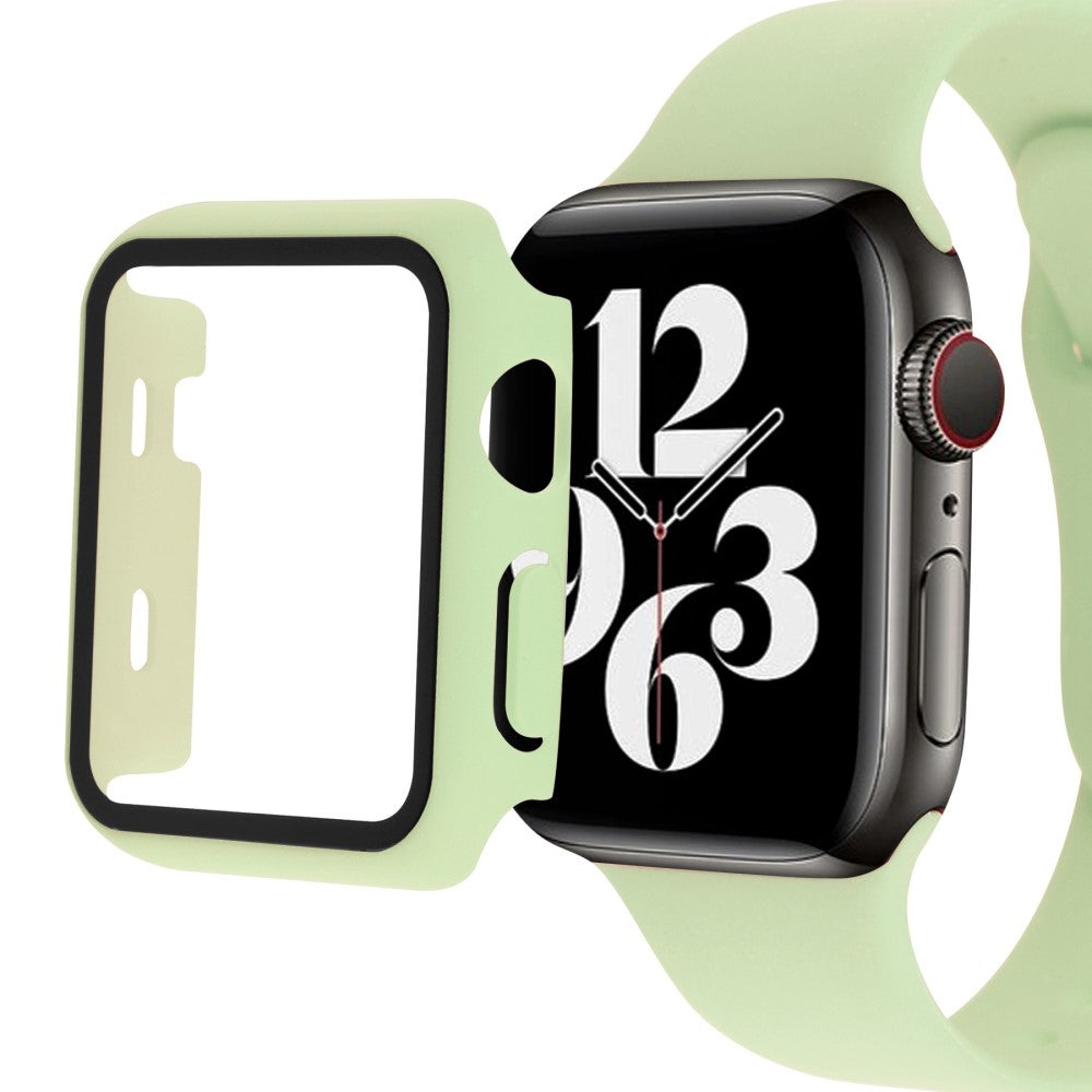 Apple Watch Series 8 (41mm) / Apple Watch Series 7 41mm Plastik Rem med Cover og Hærdet Glas - Grøn#serie_5