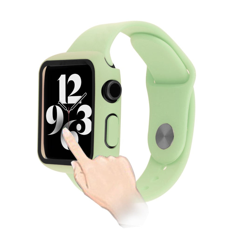 Apple Watch Series 8 (41mm) / Apple Watch Series 7 41mm Plastik Rem med Cover og Hærdet Glas - Grøn#serie_5