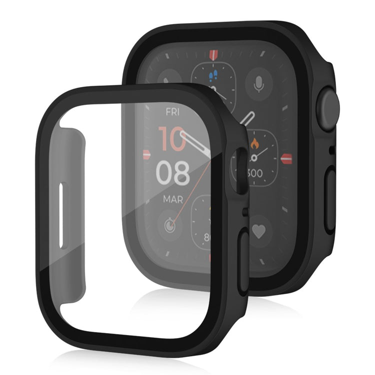 Mega Flot Apple Watch Series 8 (41mm) / Apple Watch Series 7 41mm Cover med Skærmbeskytter i Plastik og Hærdet Glas - Sort#serie_1