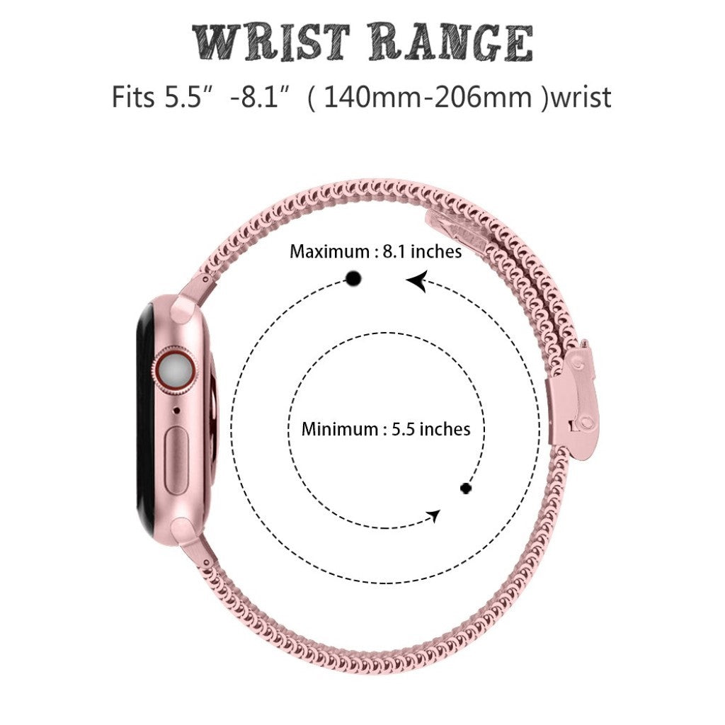 Meget smuk Apple Watch Series 1-3 42mm Metal Rem - Pink#serie_4