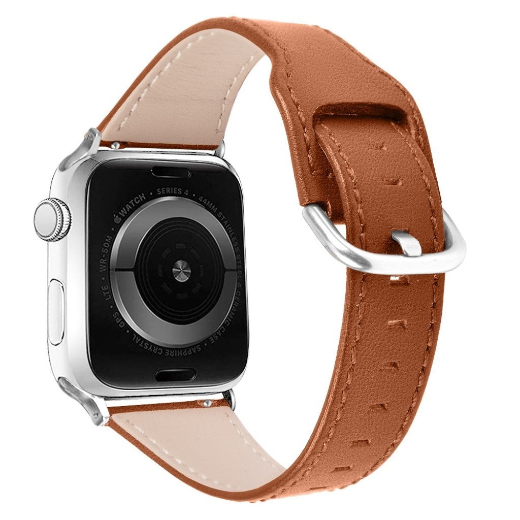 Mega slidstærk Apple Watch Series 1-3 42mm Ægte læder Rem - Brun#serie_6