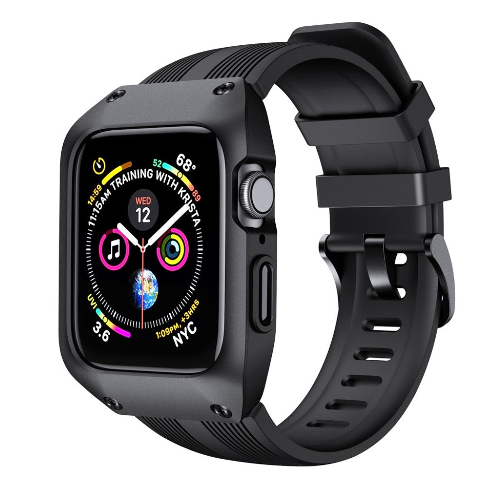 Meget fint Apple Watch Series 1-3 38mm Silikone Rem - Sort#serie_1