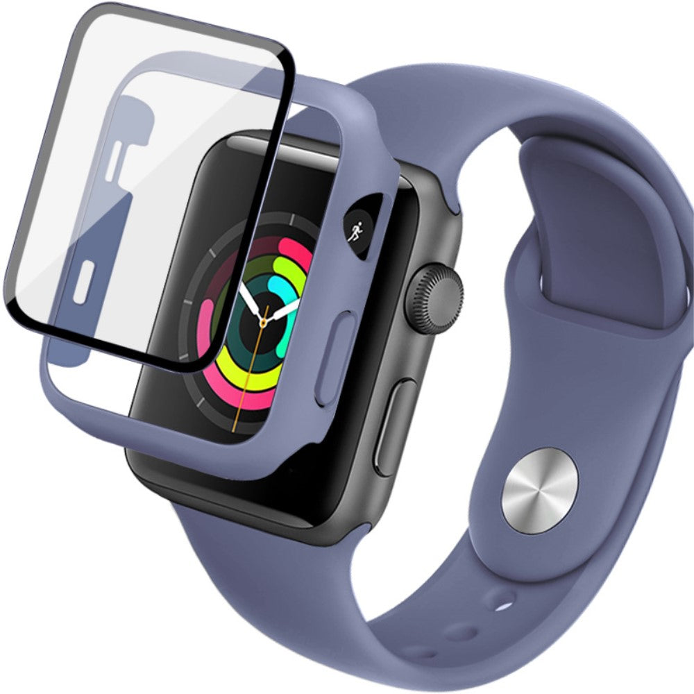 Apple Watch Series 1-3 38mm Silikone Cover med Rem og Hærdet Glas - Blå#serie_2