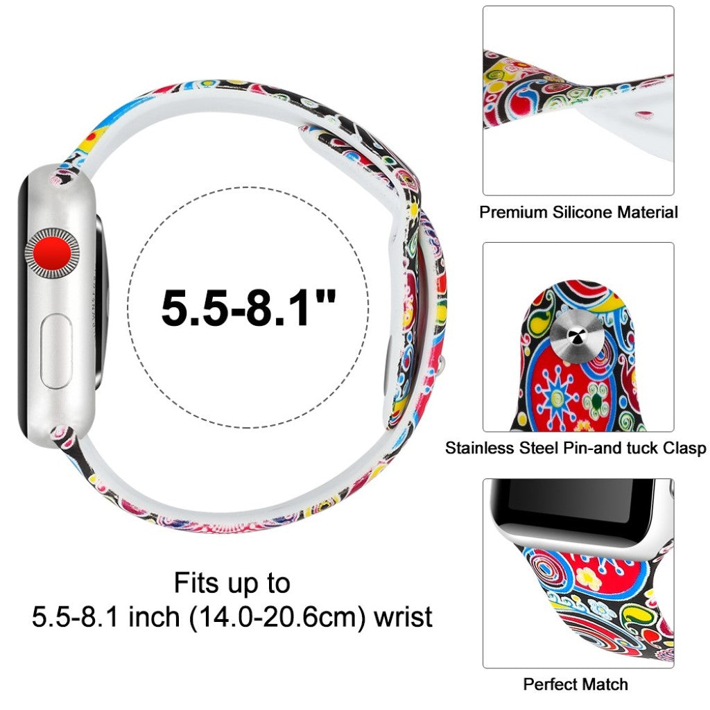 Godt Apple Watch Series 4 40mm Silikone Rem - Flerfarvet#serie_3