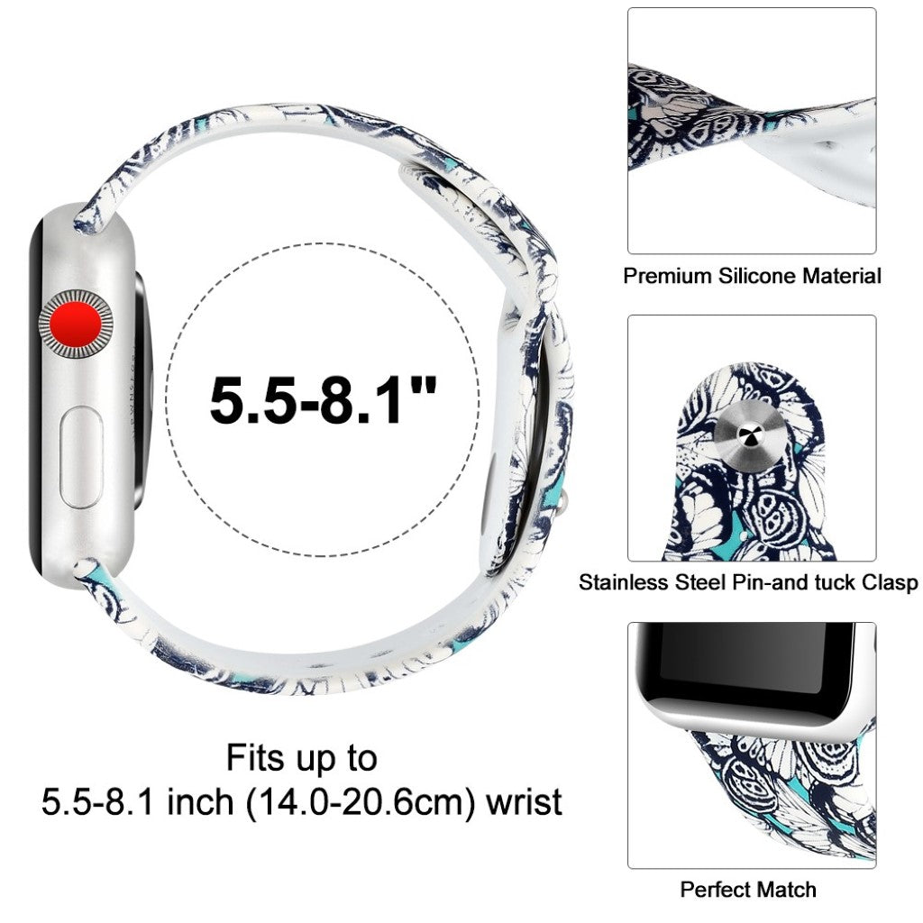 Godt Apple Watch Series 4 40mm Silikone Rem - Flerfarvet#serie_5