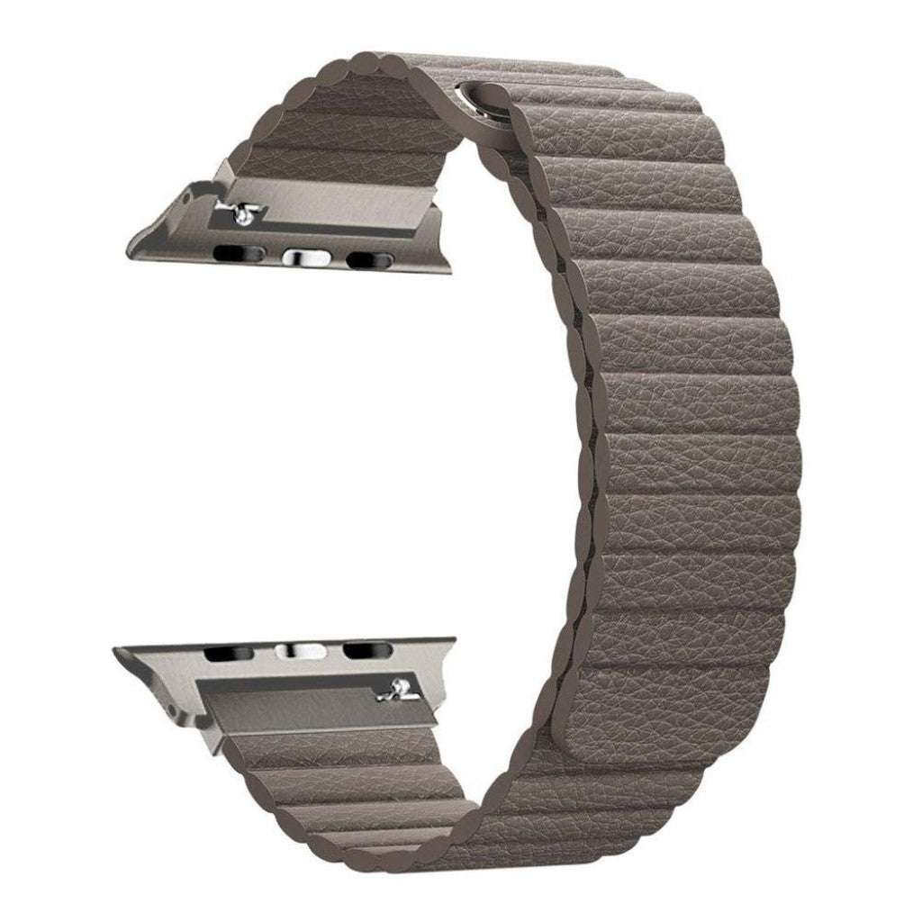 Rigtigt skøn Apple Watch Series 4 44mm Ægte læder Rem - Sølv#serie_4