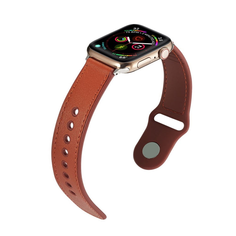 Vildt pænt Apple Watch Series 4 44mm Ægte læder Rem - Brun#serie_3