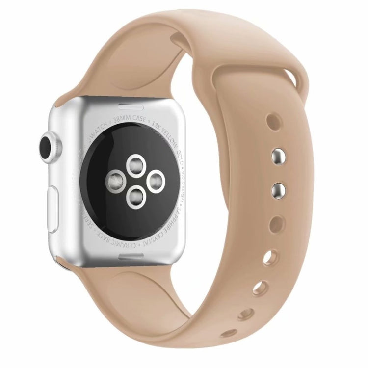 Rigtigt kønt Apple Watch Series 4 44mm Silikone Rem - Beige#serie_7