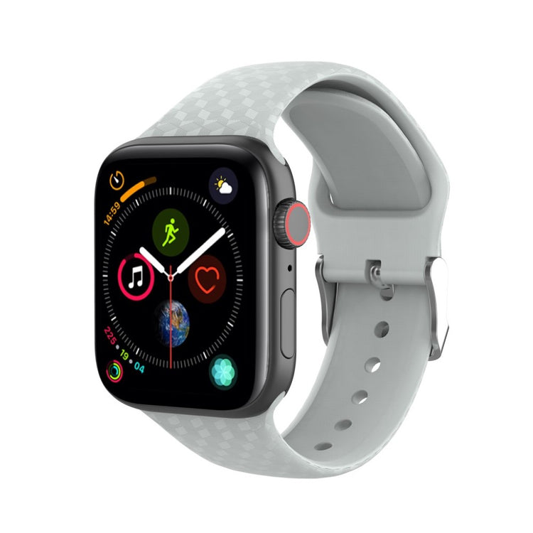 Holdbart Apple Watch Series 5 40mm Silikone Rem - Sølv#serie_6