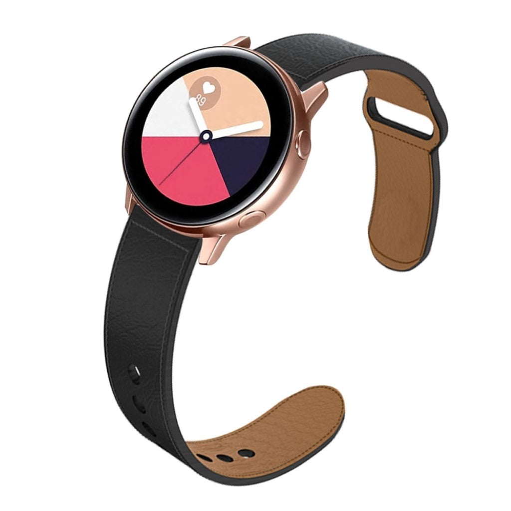 Rigtigt holdbart Apple Watch Series 5 40mm Ægte læder Rem - Sort#serie_5