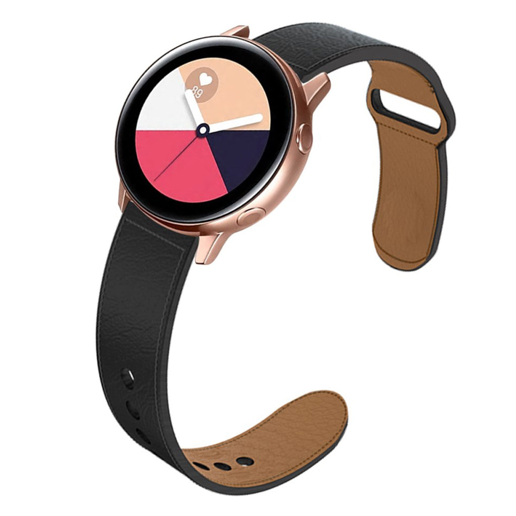 Rigtigt holdbart Apple Watch Series 5 40mm Ægte læder Rem - Sort#serie_5