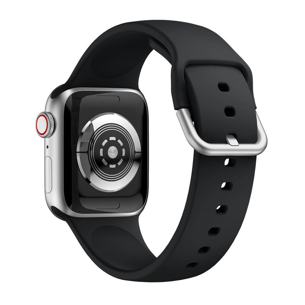 Vildt holdbart Apple Watch Series 5 40mm Silikone Rem - Sort#serie_1