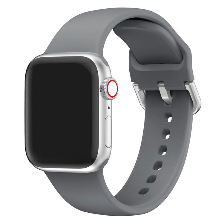 Vildt holdbart Apple Watch Series 5 40mm Silikone Rem - Sølv#serie_3