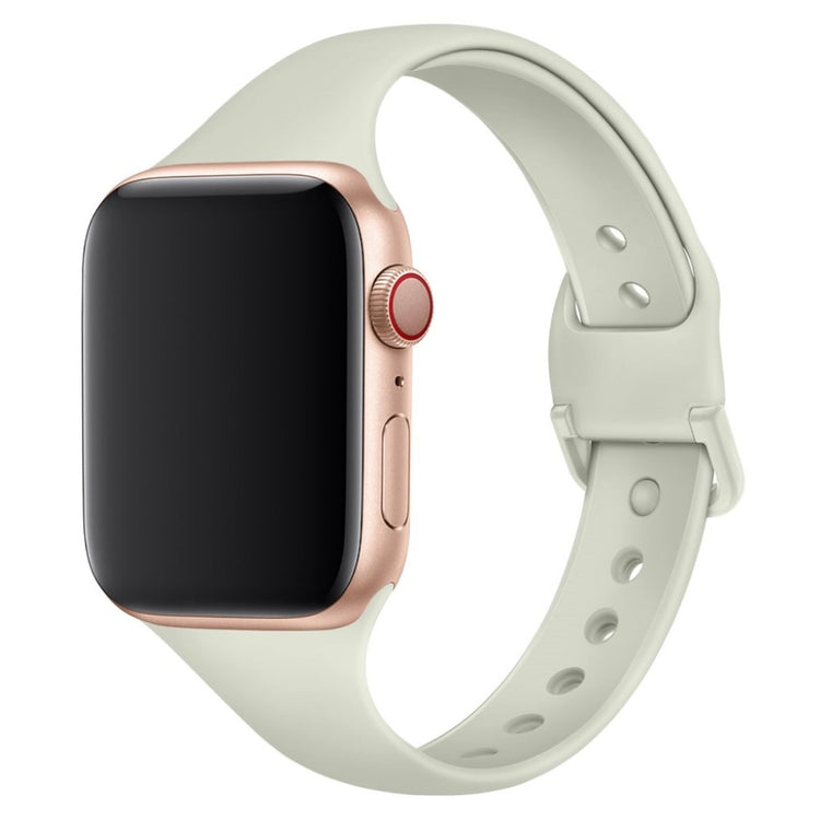 Meget holdbart Apple Watch Series 5 40mm Silikone Rem - Sølv#serie_3