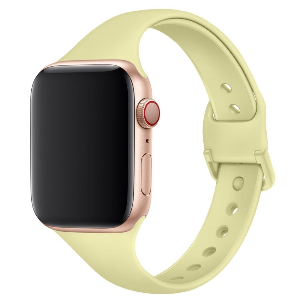 Meget holdbart Apple Watch Series 5 40mm Silikone Rem - Gul#serie_6