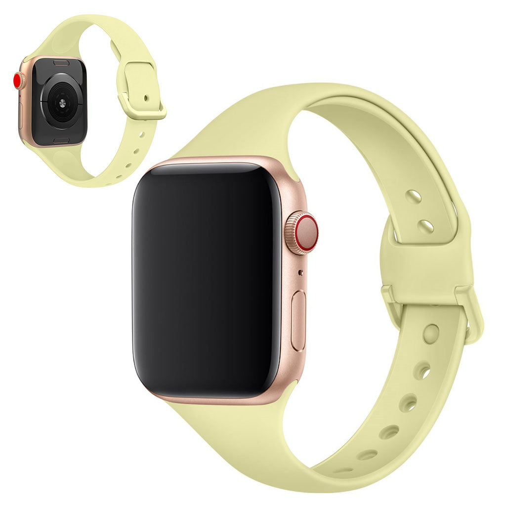 Meget holdbart Apple Watch Series 5 40mm Silikone Rem - Gul#serie_6