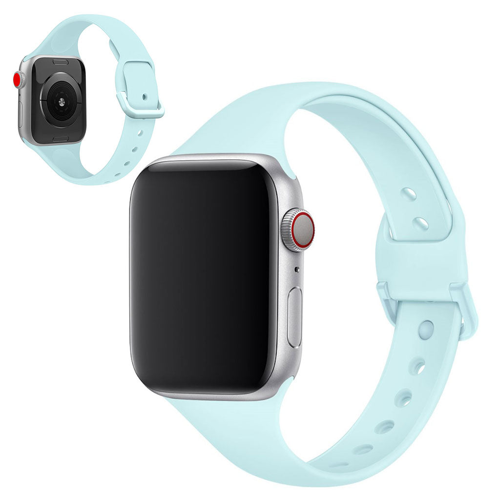 Meget holdbart Apple Watch Series 5 40mm Silikone Rem - Blå#serie_7