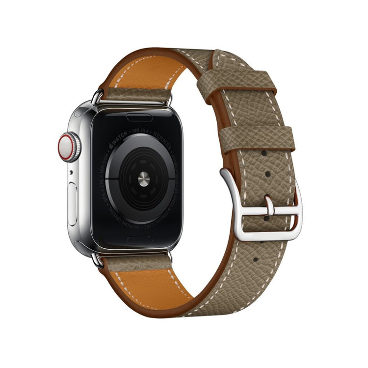 Meget skøn Apple Watch Series 5 40mm Ægte læder Rem - Sølv#serie_1