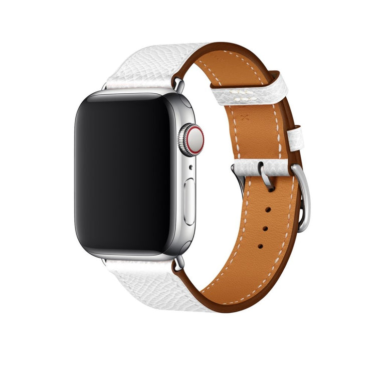 Meget skøn Apple Watch Series 5 40mm Ægte læder Rem - Hvid#serie_2