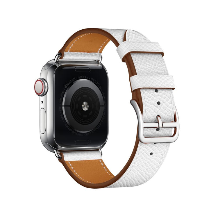 Meget skøn Apple Watch Series 5 40mm Ægte læder Rem - Hvid#serie_2