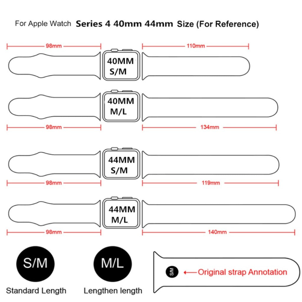  Apple Watch Series 5 44mm / Apple Watch 40mm Silikone Rem - Sort#serie_1