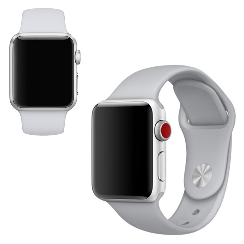  Apple Watch Series 5 44mm / Apple Watch 40mm Silikone Rem - Sølv#serie_5