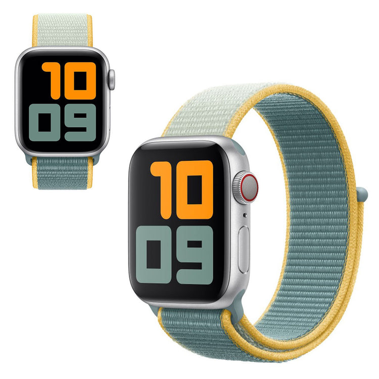 Super elegant Apple Watch Series 5 40mm Nylon Rem - Blå#serie_8