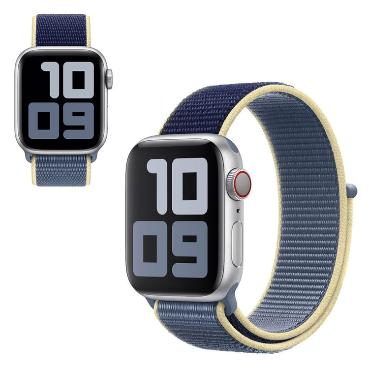 Super elegant Apple Watch Series 5 40mm Nylon Rem - Blå#serie_9