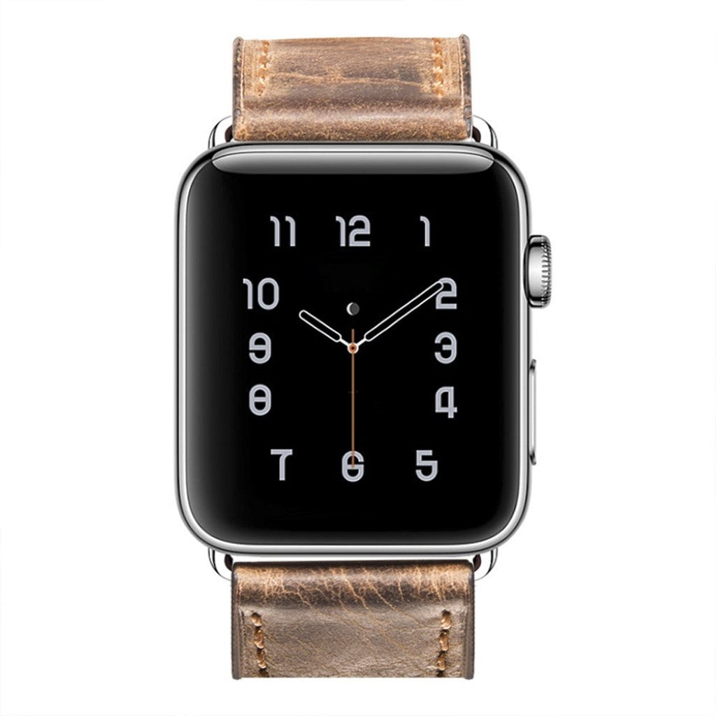 Meget fed Apple Watch Series 5 40mm Ægte læder Rem - Brun#serie_3