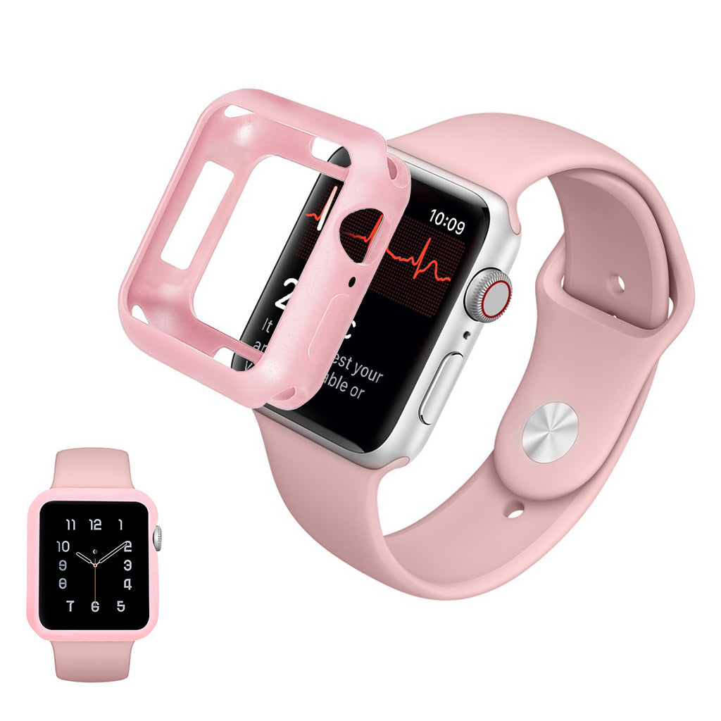 Apple Watch Series 5 40mm / Apple Watch 40mm Holdbar Silikone Bumper  - Pink#serie_5
