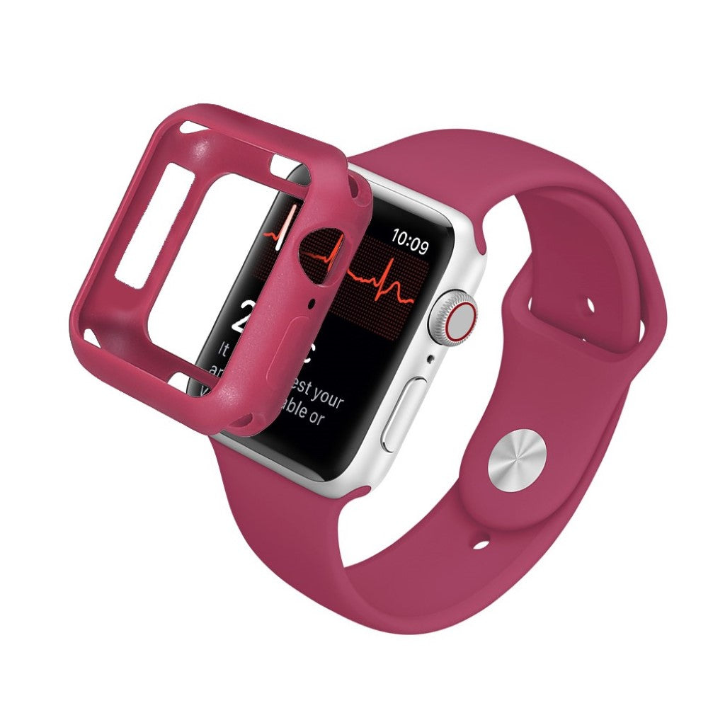 Apple Watch Series 5 40mm / Apple Watch 40mm Holdbar Silikone Bumper  - Pink#serie_7