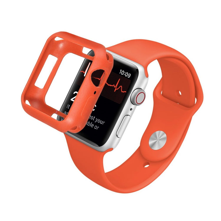 Apple Watch Series 5 40mm / Apple Watch 40mm Holdbar Silikone Bumper  - Orange#serie_8