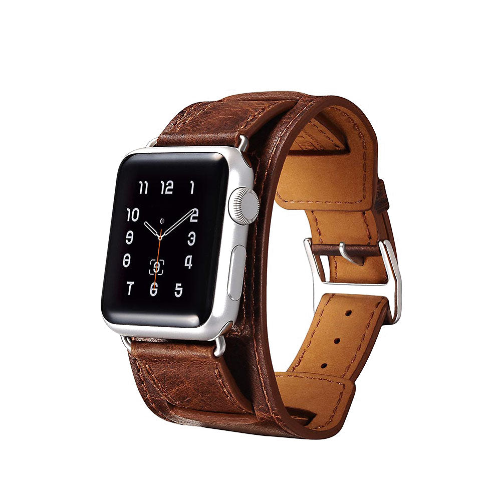  Apple Watch Series 5 44mm / Apple Watch 44mm Ægte læder Rem - Brun#serie_1