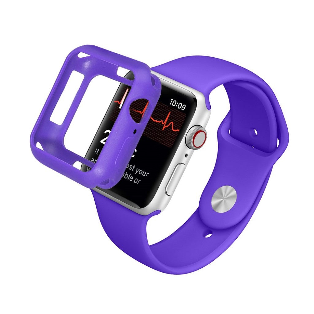 Apple Watch Series 5 44mm / Apple Watch 44mm Holdbar Silikone Bumper  - Lilla#serie_12