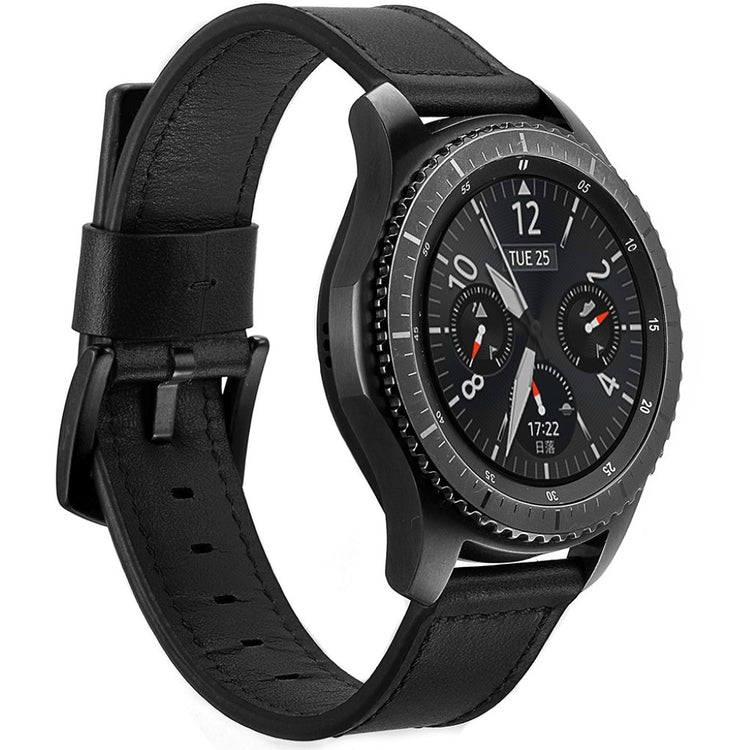  Samsung Gear S3 / Samsung Gear S3 Frontier Ægte læder Rem - Sort#serie_1