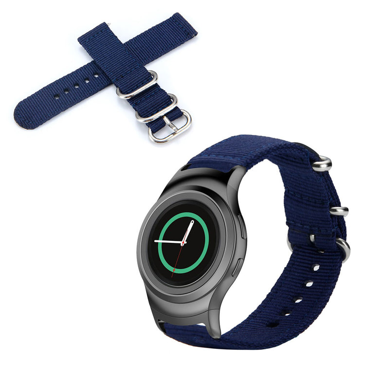 Super slidstærk Samsung Gear S2 Nylon Rem - Blå#serie_10