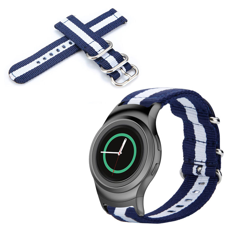 Super slidstærk Samsung Gear S2 Nylon Rem - Blå#serie_9