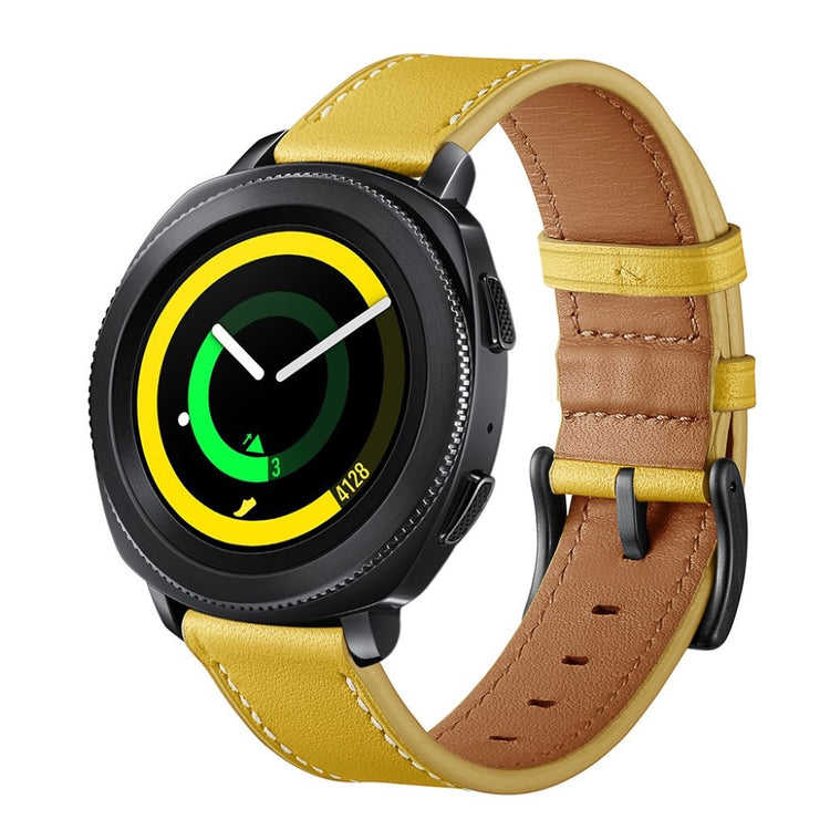 Helt vildt sejt Samsung Gear Sport Ægte læder Rem - Gul#serie_3