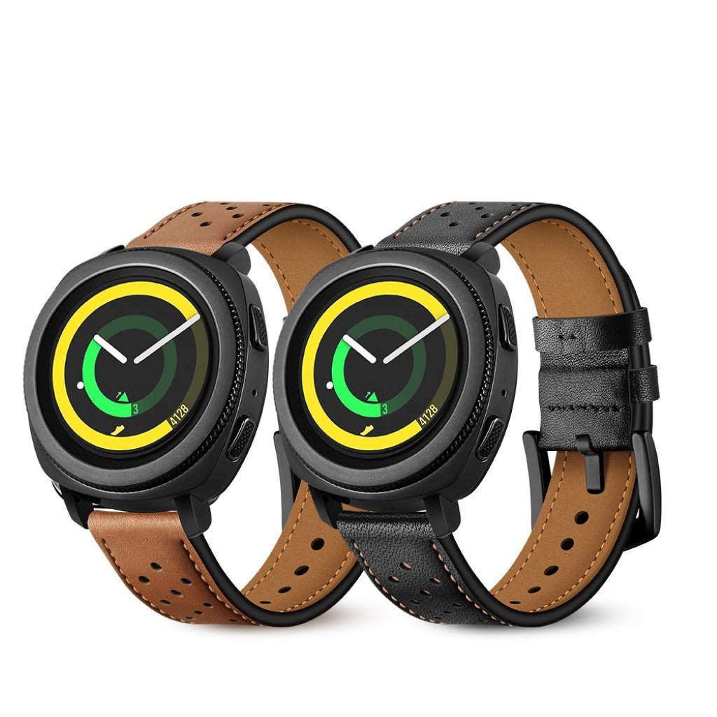 Super smuk Samsung Gear Sport Ægte læder Rem - Brun#serie_1