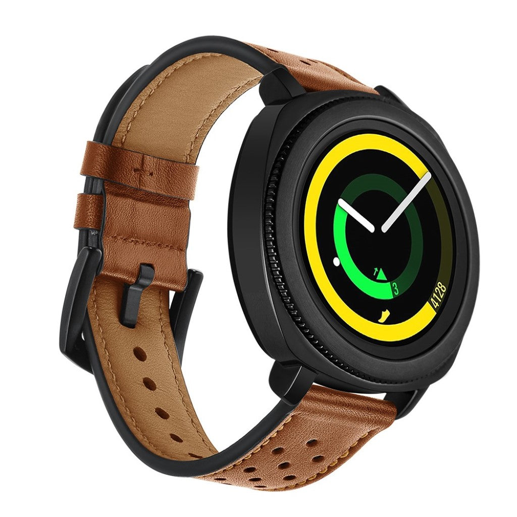 Super smuk Samsung Gear Sport Ægte læder Rem - Brun#serie_1