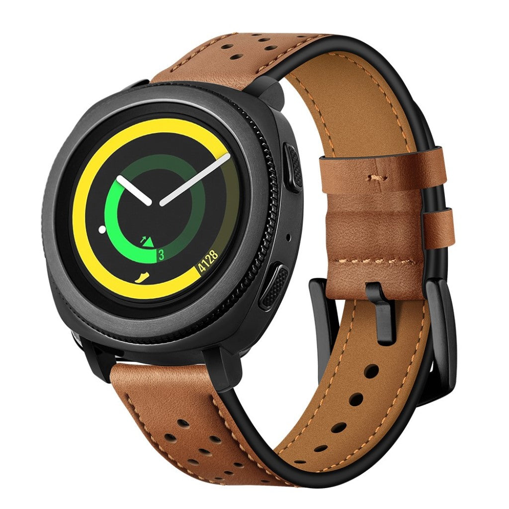 Super smuk Samsung Gear Sport Ægte læder Rem - Brun#serie_1