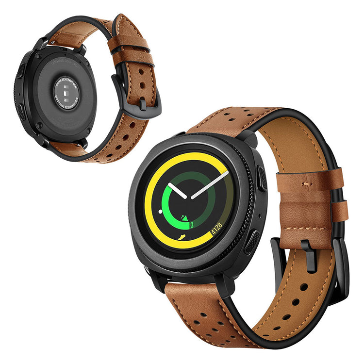 Super smuk Samsung Gear Sport Ægte læder Rem - Brun#serie_1