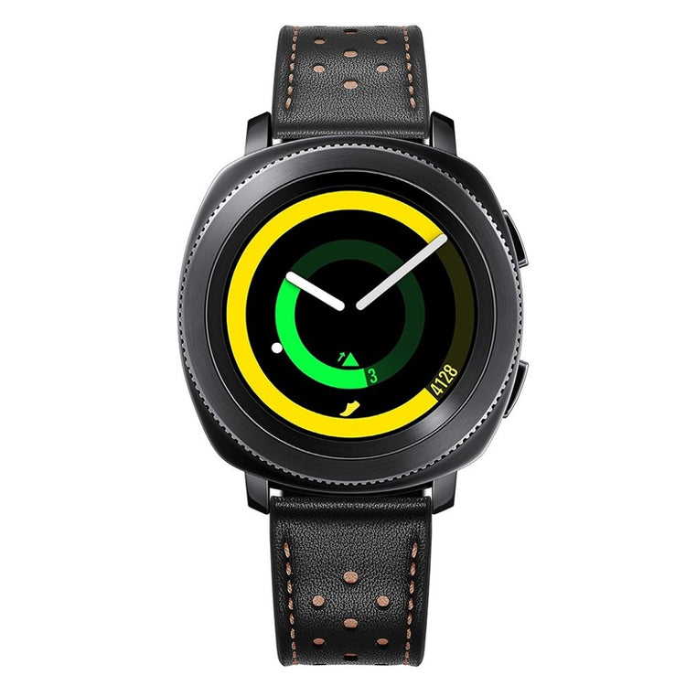 Super smuk Samsung Gear Sport Ægte læder Rem - Sort#serie_2