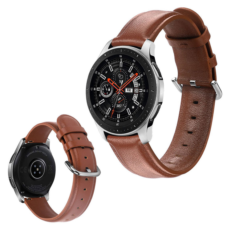 Meget fint Samsung Galaxy Watch (46mm) Ægte læder Rem - Brun#serie_7